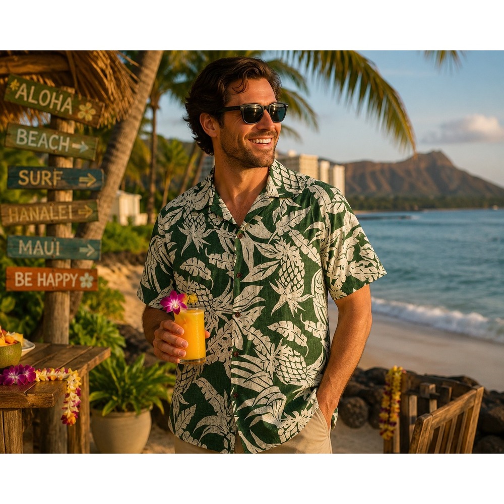 Kalaheo Hawaiian Aloha Shirt Men's Size L Print Rayon Made in Hawaii NWT